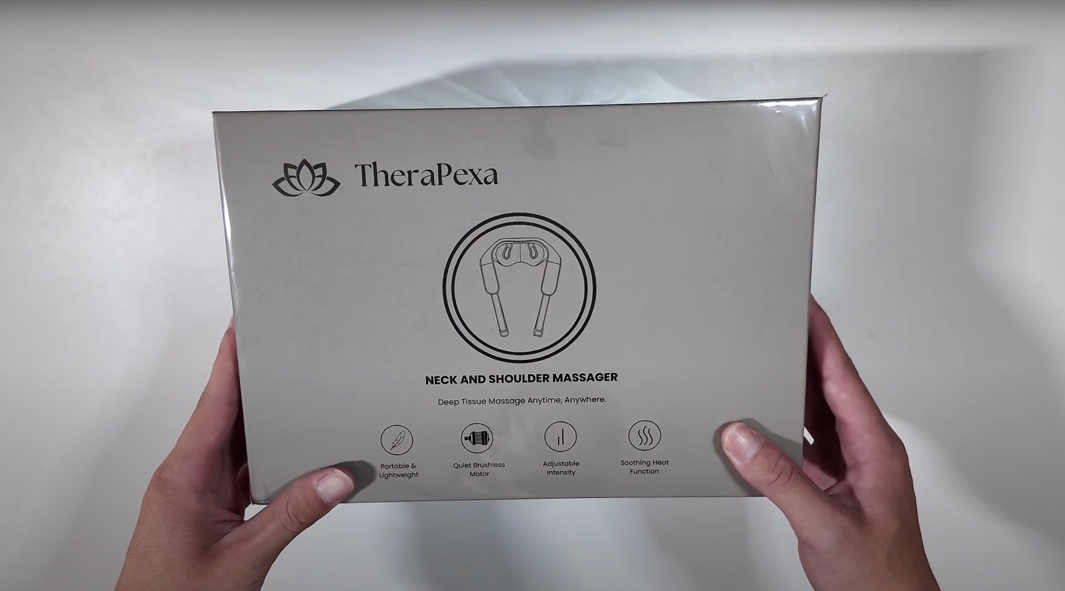 Load video: YouTube video unboxing the TheraPexa Neck &amp; Shoulder Massager.