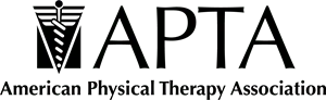 APTA logo with bold black text and triangular icon, representing the American Physical Therapy Association