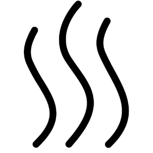 Three wavy lines icon representing soothing heat function in TheraPexa neck and shoulder massager