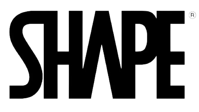 SHAPE magazine logo in bold black letters with narrow spacing and thick lines